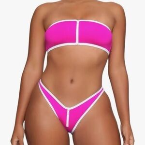 SKIMS Swim Bandeau Bikini Top - Hibiscus